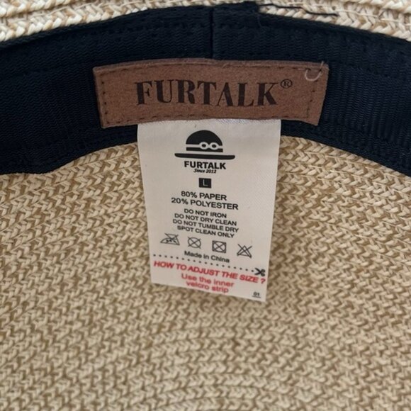 NWT Woven sunhat with ivory ribbon 3.5 inch brim size L - Picture 12 of 14